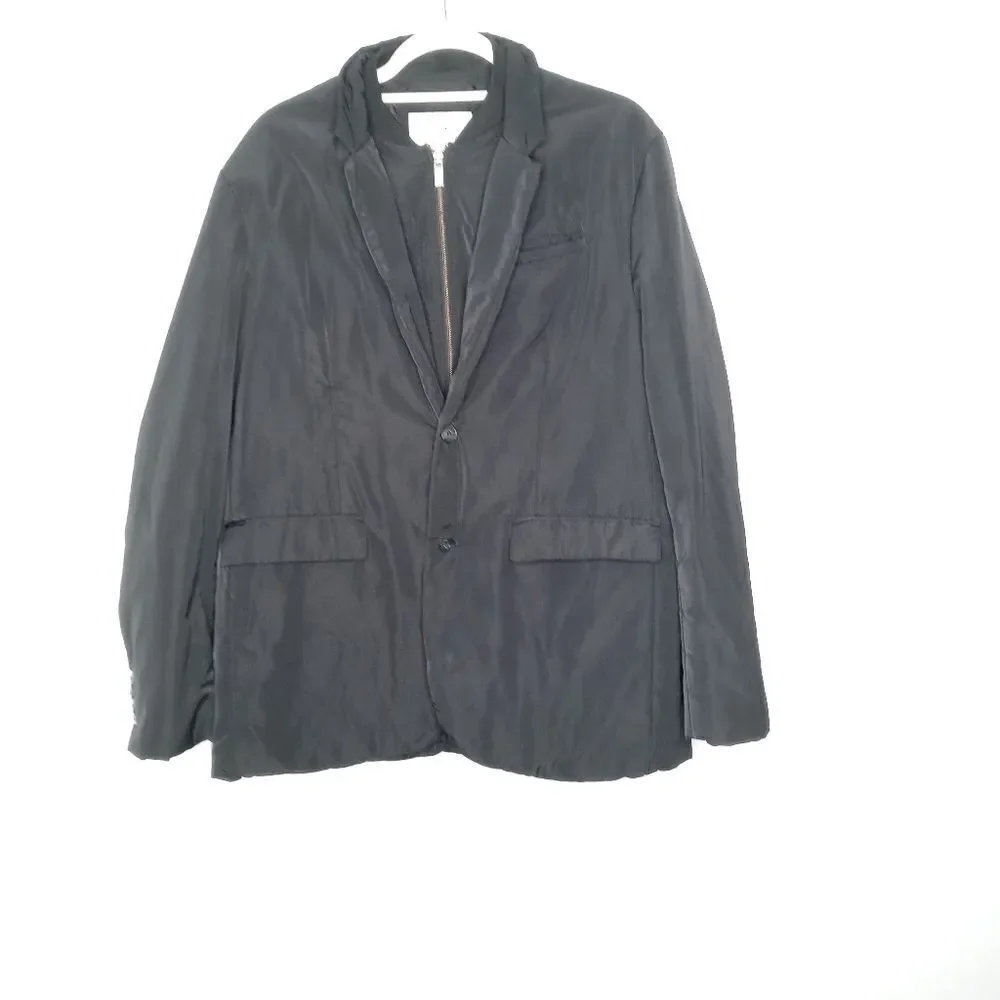Halston black zip up jacket size large